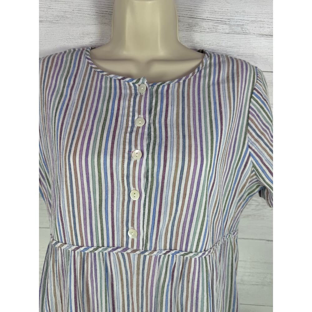 Madewell Small Crewneck button front tiered dress cottage babydoll beachy coasta - Picture 4 of 13